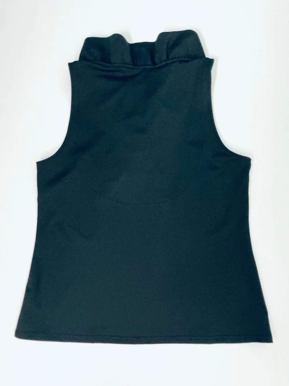 GRETCHEN SCOTT, Jersey Sleeveless Ruffneck Top - Solid Black, Size Large, NWOT - Picture 9 of 12